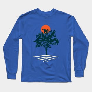 Minimalist Abstract Nature Art of Lively Tree Long Sleeve T-Shirt